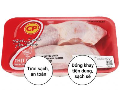 Đùi gà góc tư C.P khay 500g (1-3 miếng)