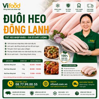 Đuôi Heo Đông Lạnh – Thịt Heo Nhập Khẩu Giá Sỉ Chất Lượng